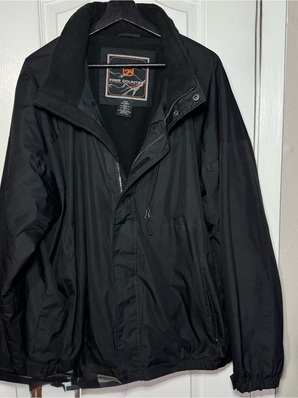 Free Country Men's Black Water-Resistant Windbreaker Jacket